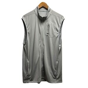 Ten Thousand Men's Sz XL Light Gray Full Zip Performance Waffle Knit Vest Jacket